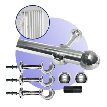 Varão de Cortina Alumínio 2,00m 28mm Simples 5 Cores