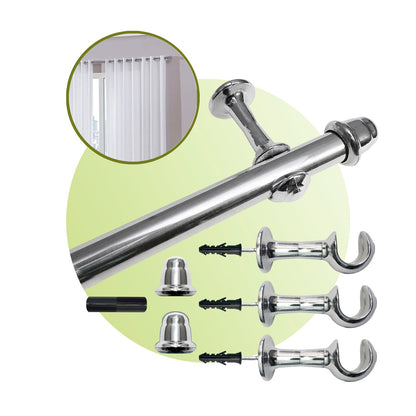 Varão de Cortina Alumínio 1,50m 19mm Simples 5 Cores