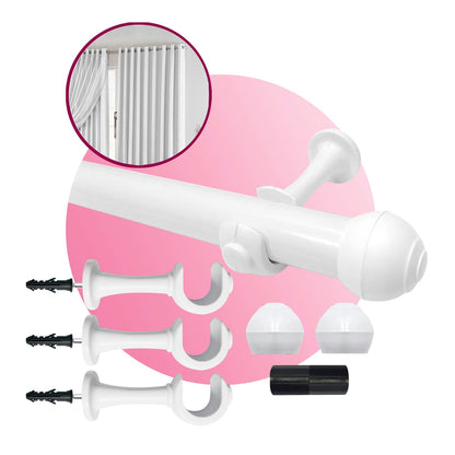 Varão de Cortina Alumínio 1,50m 28mm Simples 5 Cores