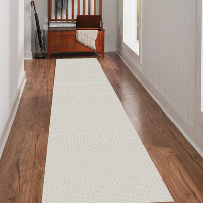 Passadeira Antiderrapante 300x65cm Beira de Cama Zig Zag Cru