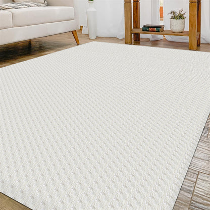 Tapete para Sala e Quarto 100x140cm Antiderrapante Zig Zag Cru