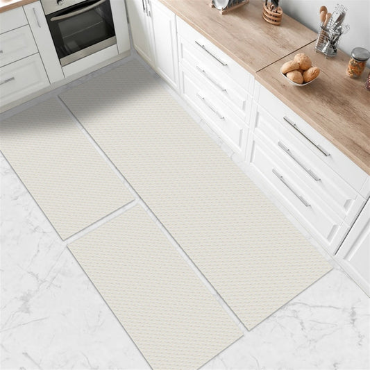 Tapete Passadeira Jogo de Cozinha 3 Peças Zig Zag - Cru