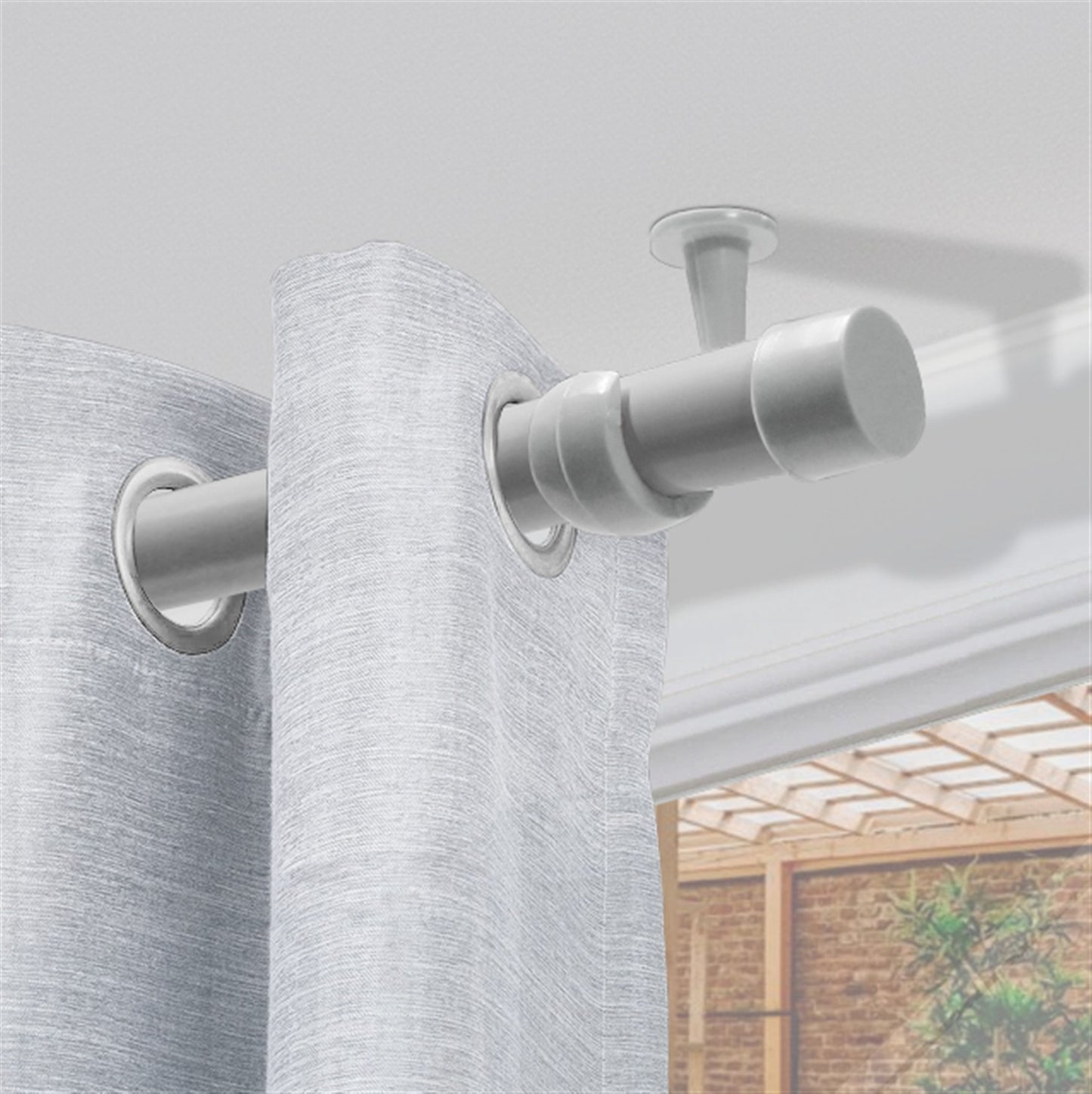 Varão de Cortina Alumínio Teto 1,50m 28mm 4 Cores