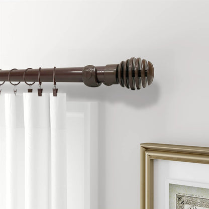 Varão de Cortina Alumínio 3,60m Suporte de Parede 4 Cores