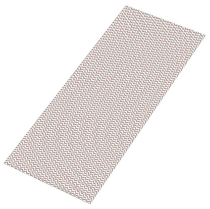 Passadeira Antiderrapante 300x65cm Beira de Cama Zig Zag Nude