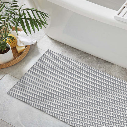 Capacho de Porta Antiderrapante 65x45cm Zig Zag Cinza Entrada de Casa