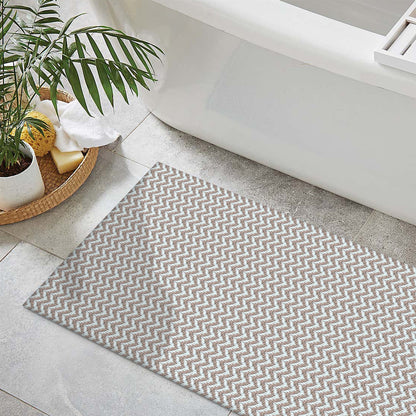 Capacho de Porta Antiderrapante 65x45cm Zig Zag Nude Entrada de Casa