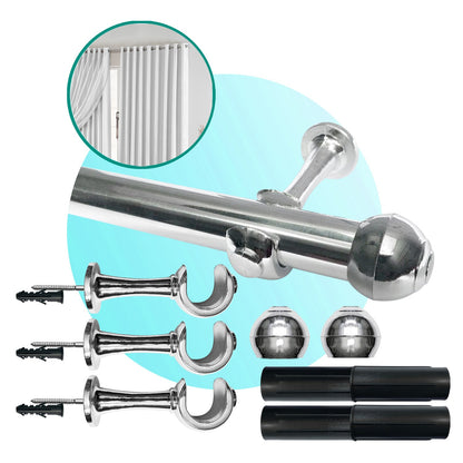 Varão de Cortina Alumínio 3,00m 28mm Simples 5 Cores