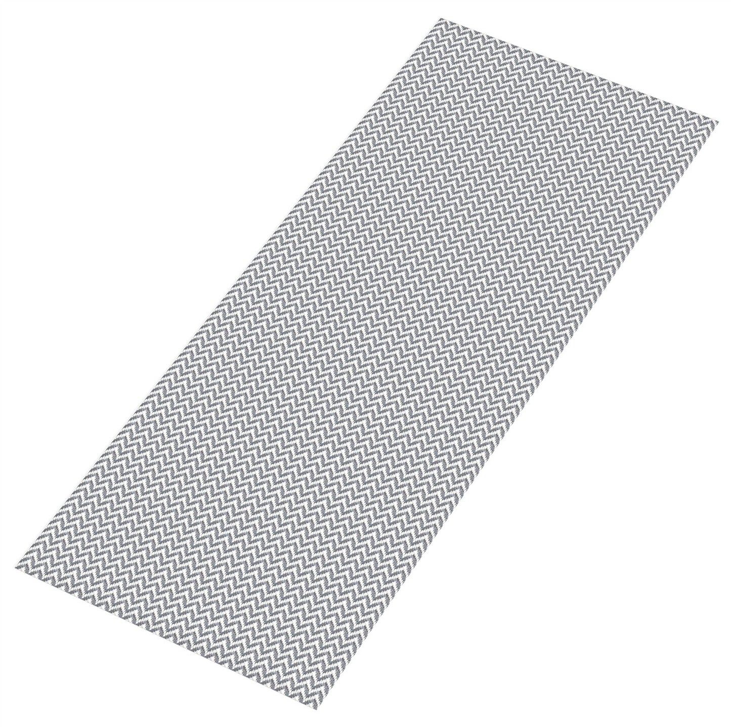 Passadeira Antiderrapante 200x65cm Beira de Cama Zig Zag Cinza