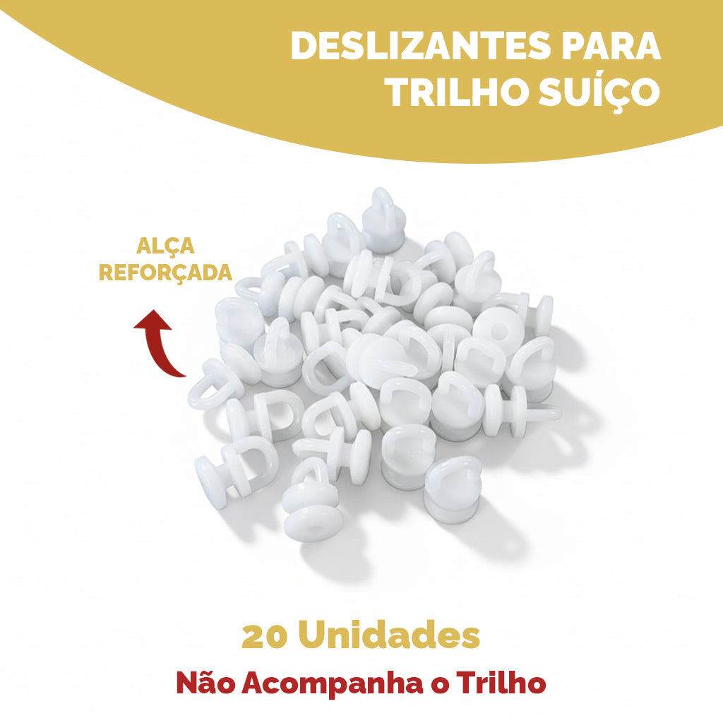 Trilho Suíço com Aba Alumínio Max Simples Branco - Várias Medidas