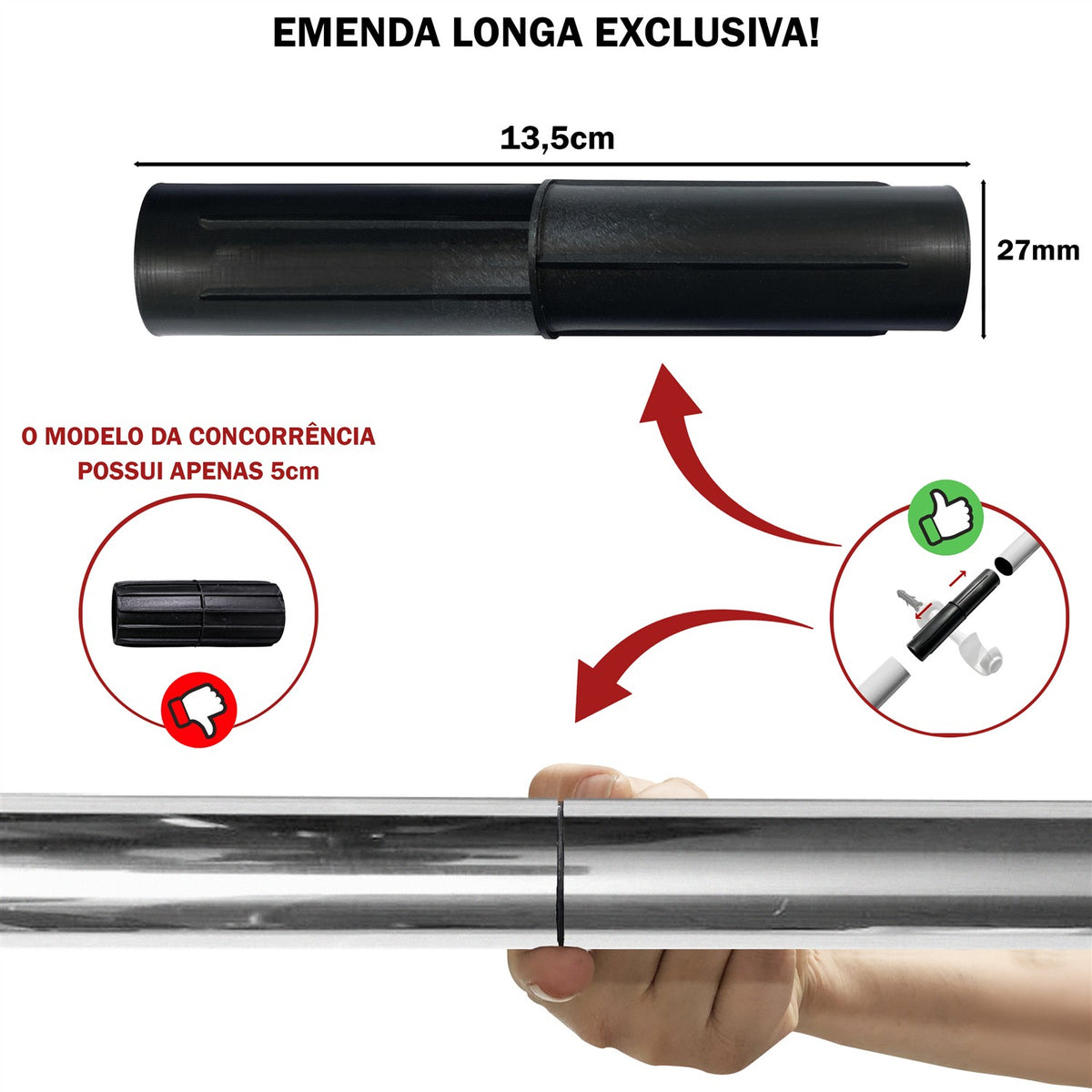 Varão de Cortina Imperial 2,50 metros 28mm - 4 cores