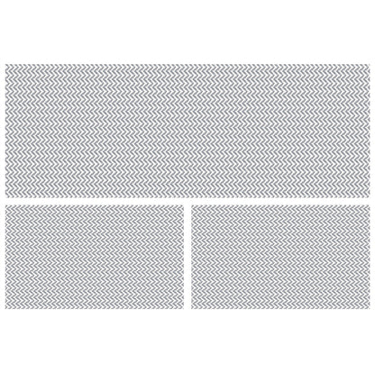 Tapete Passadeira Jogo de Cozinha 3 Peças Zig Zag - Cinza