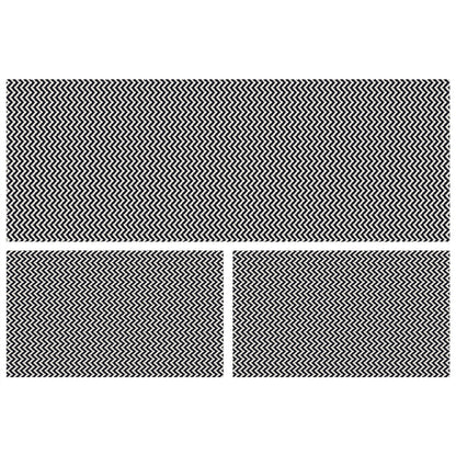 Tapete Passadeira Jogo de Cozinha 3 Peças Zig Zag - Preto