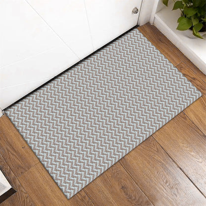Capacho de Porta Antiderrapante 65x45cm Zig Zag Nude Entrada de Casa