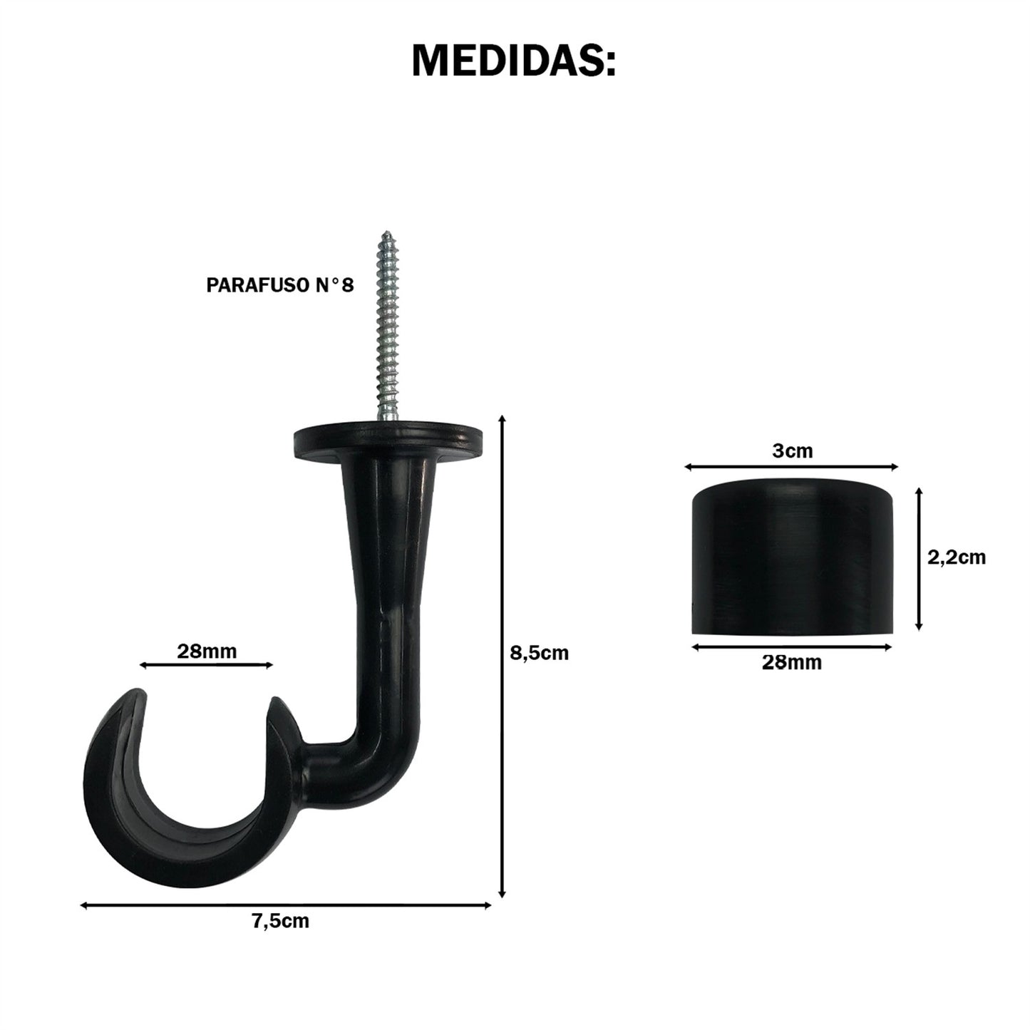 Varão de Cortina Alumínio Teto 2,40m 28mm 4 Cores