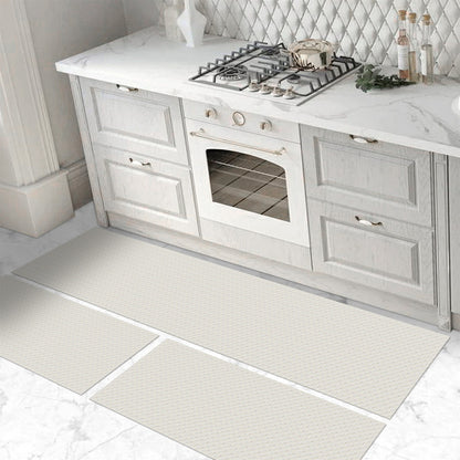 Tapete Passadeira Jogo de Cozinha 3 Peças Zig Zag - Cru