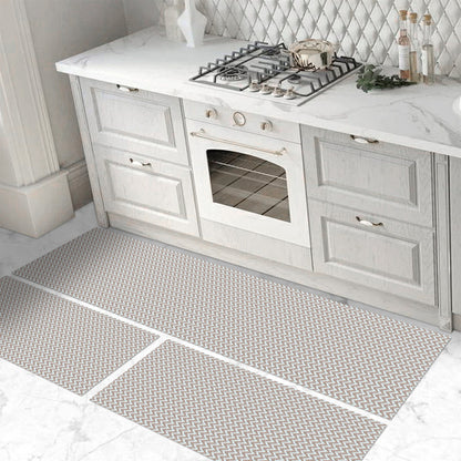 Tapete Passadeira Jogo de Cozinha 3 Peças Zig Zag - Nude