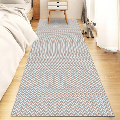 Passadeira Antiderrapante 150x65cm Beira de Cama Zig Zag Nude