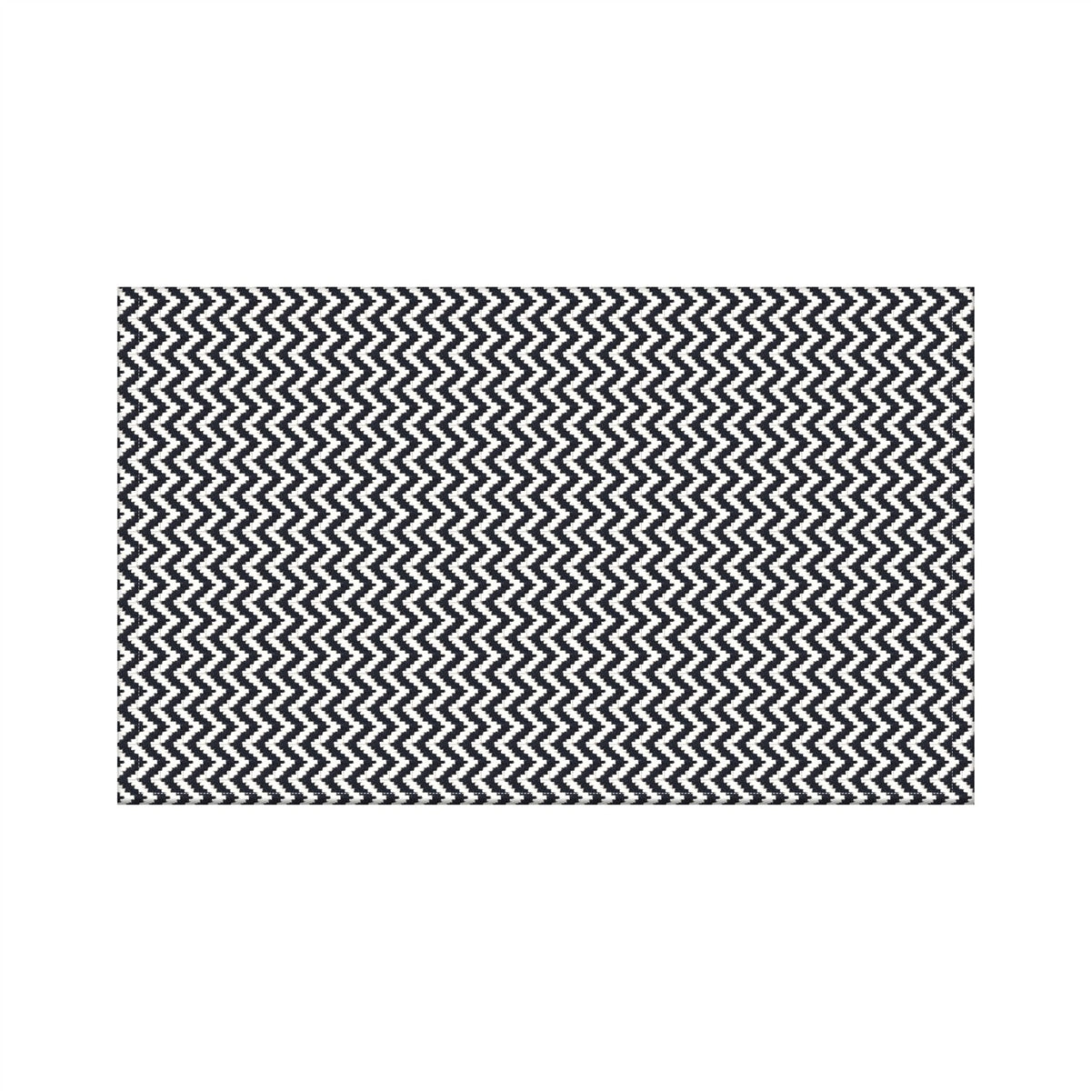 Tapete de Porta Capacho 65cm x 45cm Zig Zag - Preto