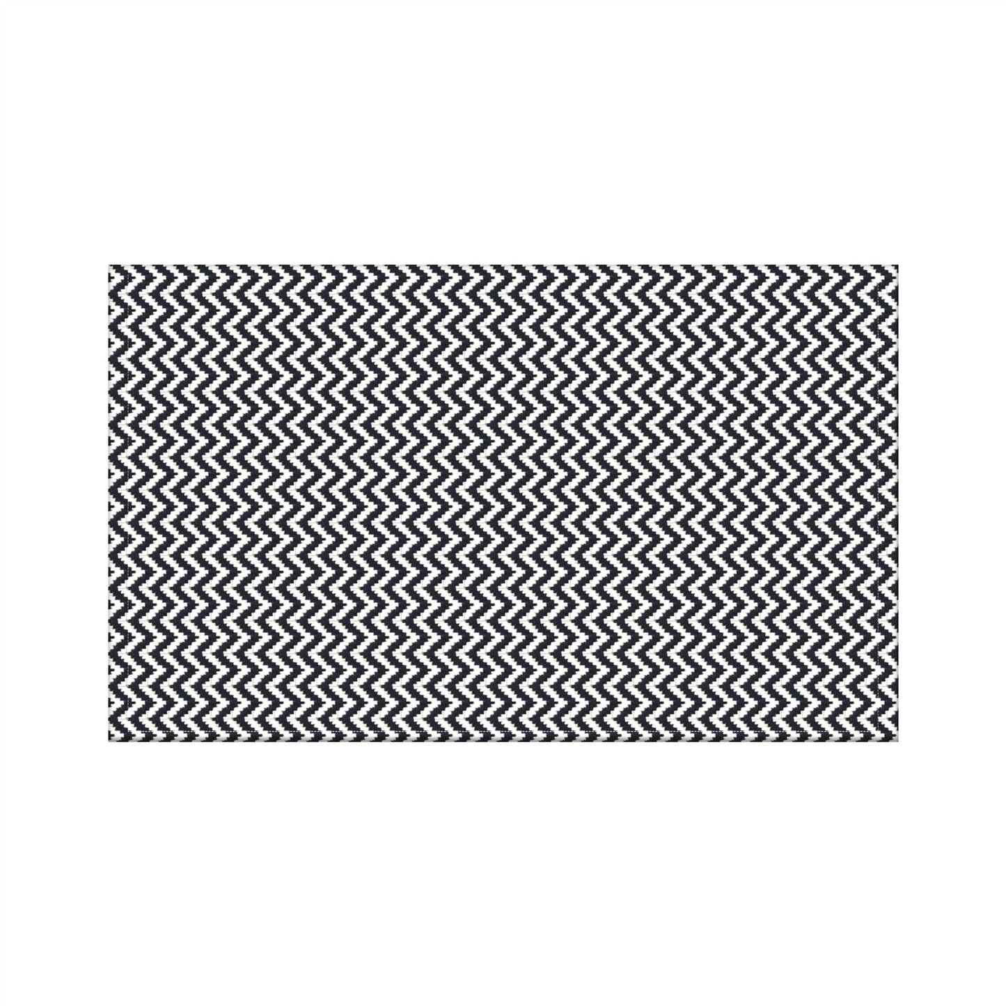 Capacho de Porta Antiderrapante 65x45cm Zig Zag Preto Entrada de Casa