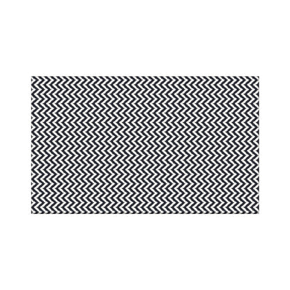 Capacho de Porta Antiderrapante 65x45cm Zig Zag Preto Entrada de Casa