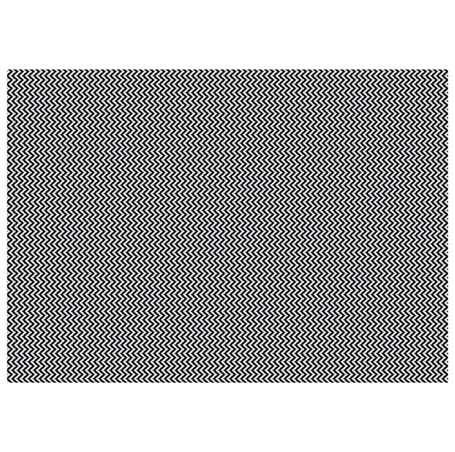 Tapete para Sala e Quarto 300x140cm Antiderrapante Zig Zag Preto