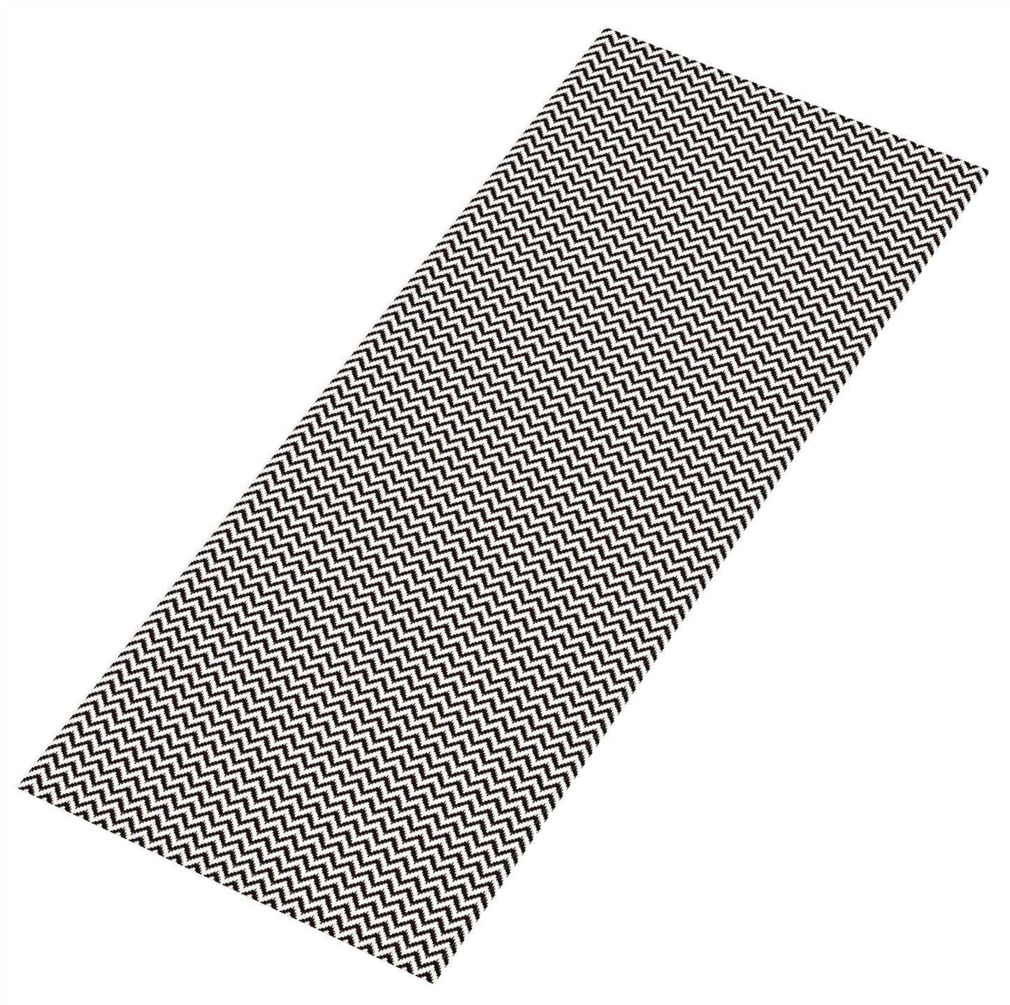 Passadeira Antiderrapante 150x65cm Beira de Cama Zig Zag Preto