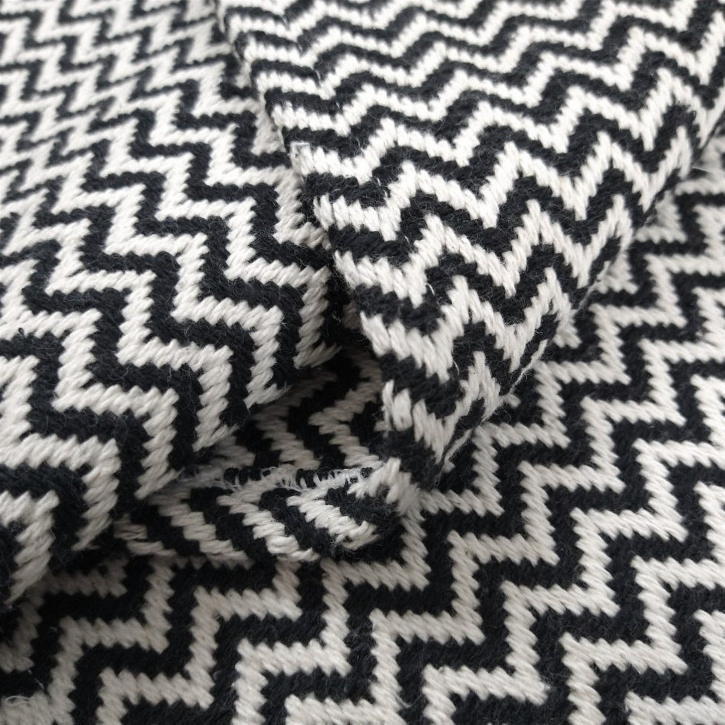 Tapete Passadeira Jogo de Cozinha 3 Peças Zig Zag - Preto