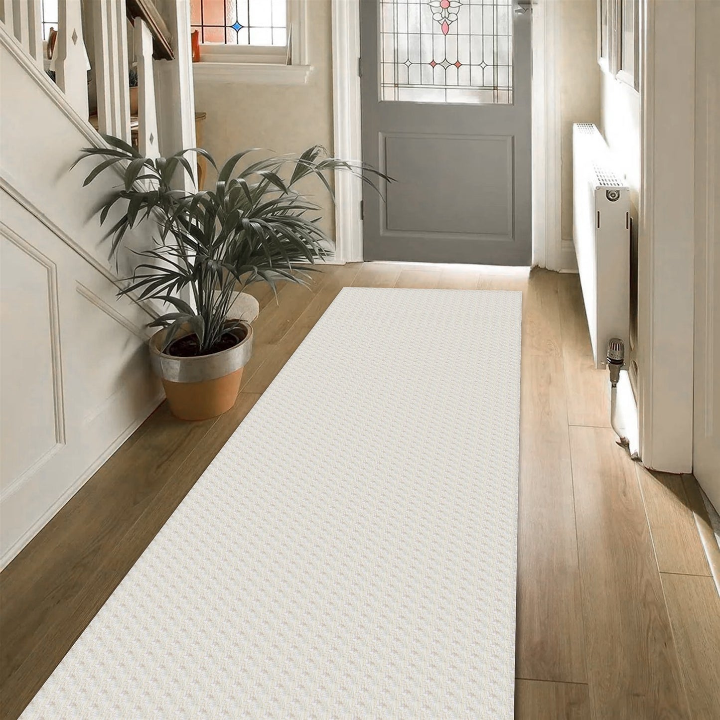 Passadeira Antiderrapante 200x65cm Beira de Cama Zig Zag Cru