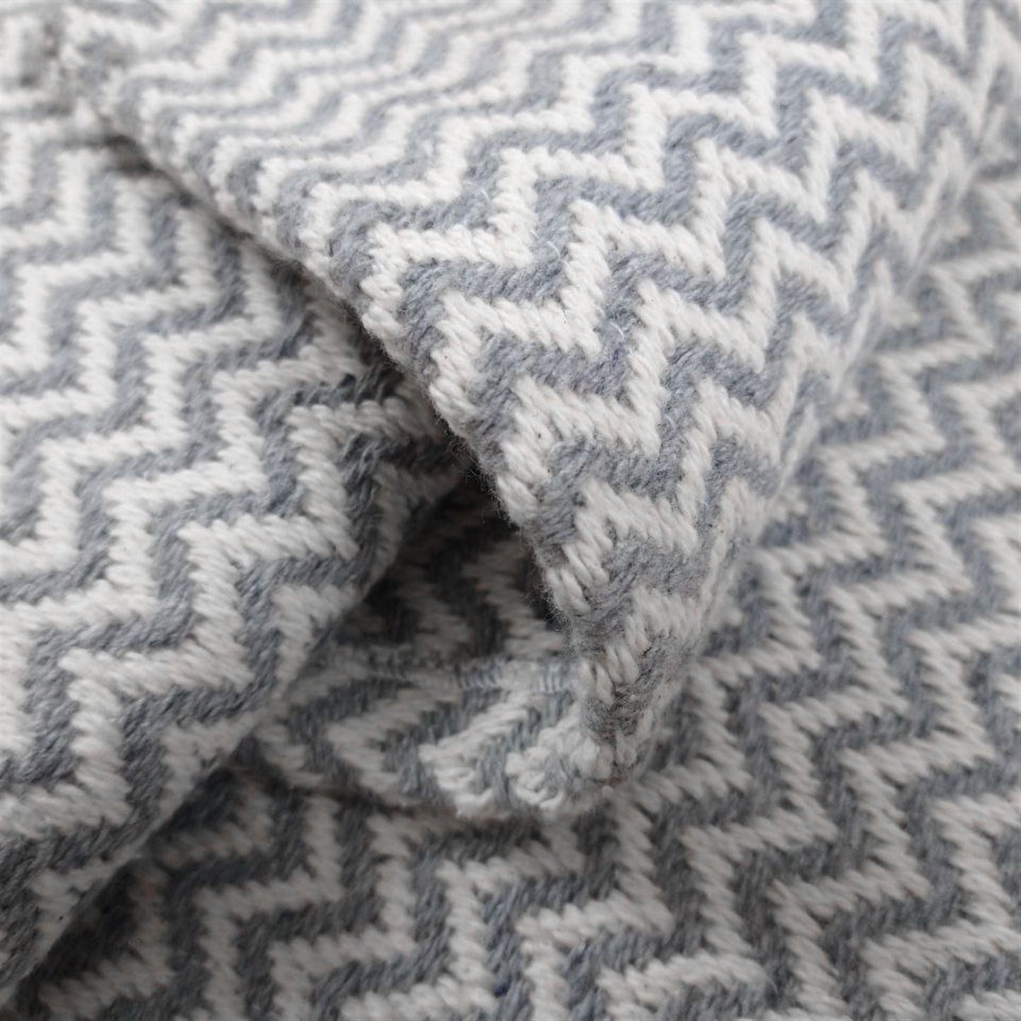 Tapete para Sala e Quarto 250x140cm Antiderrapante Zig Zag Cinza