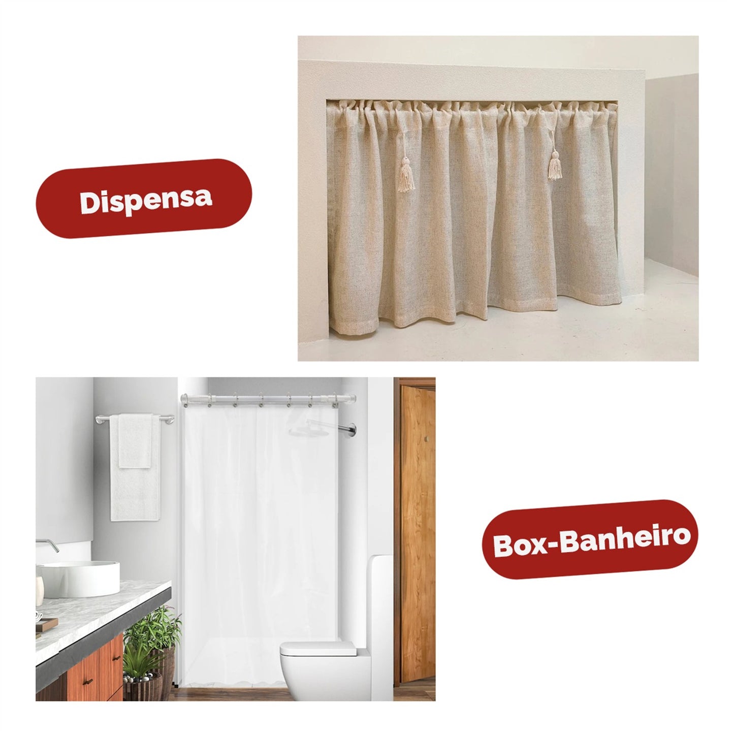 Varão de Cortina Extensível 45cm à 150cm Branco