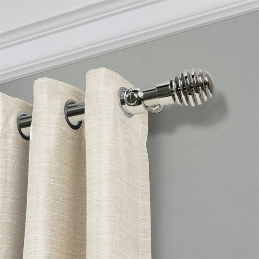 Varão de Cortina Alumínio 1,20m Suporte de Parede 4 Cores