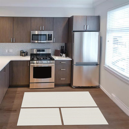 Tapete Passadeira Jogo de Cozinha 3 Peças Zig Zag - Cru