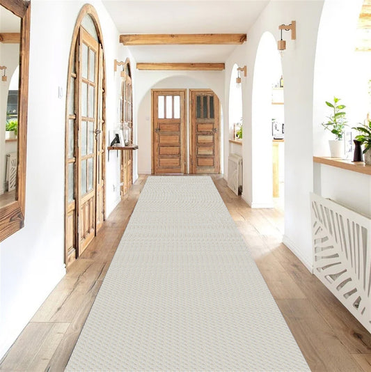 Passadeira Antiderrapante 300x65cm Beira de Cama Zig Zag Cru